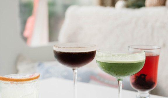 Holiday cocktail in a gondola