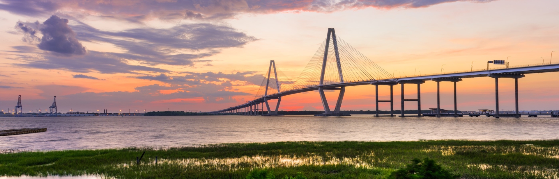 Charleston, South Carolina, USA at Arthur Ravenel Jr. Bridge.