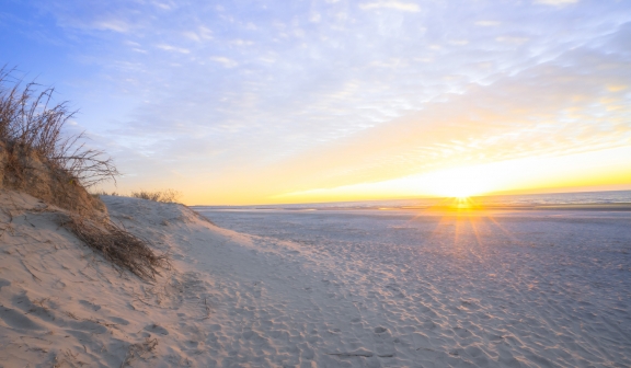 beach at sunrise near Charleston, SC