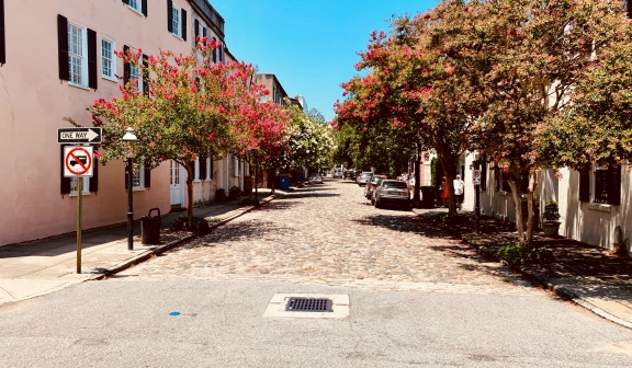 Street corner in Charleston near Ryder Hotel.