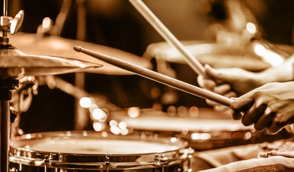 Person playing the drums