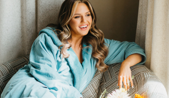 The bride in a guest room