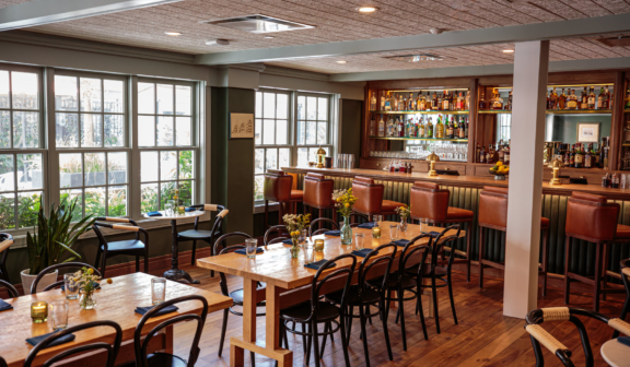 empty restaurant with tables and chairs