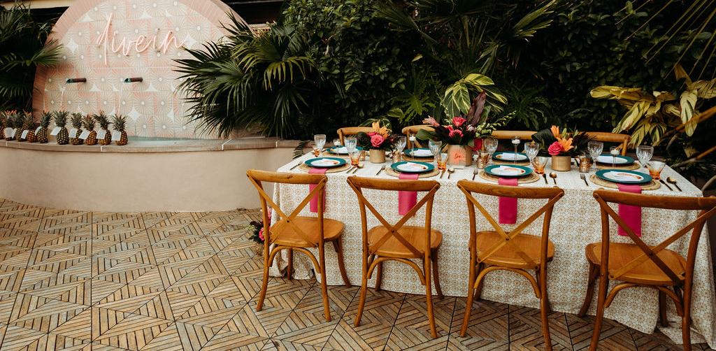 seating for wedding outside in a patio space